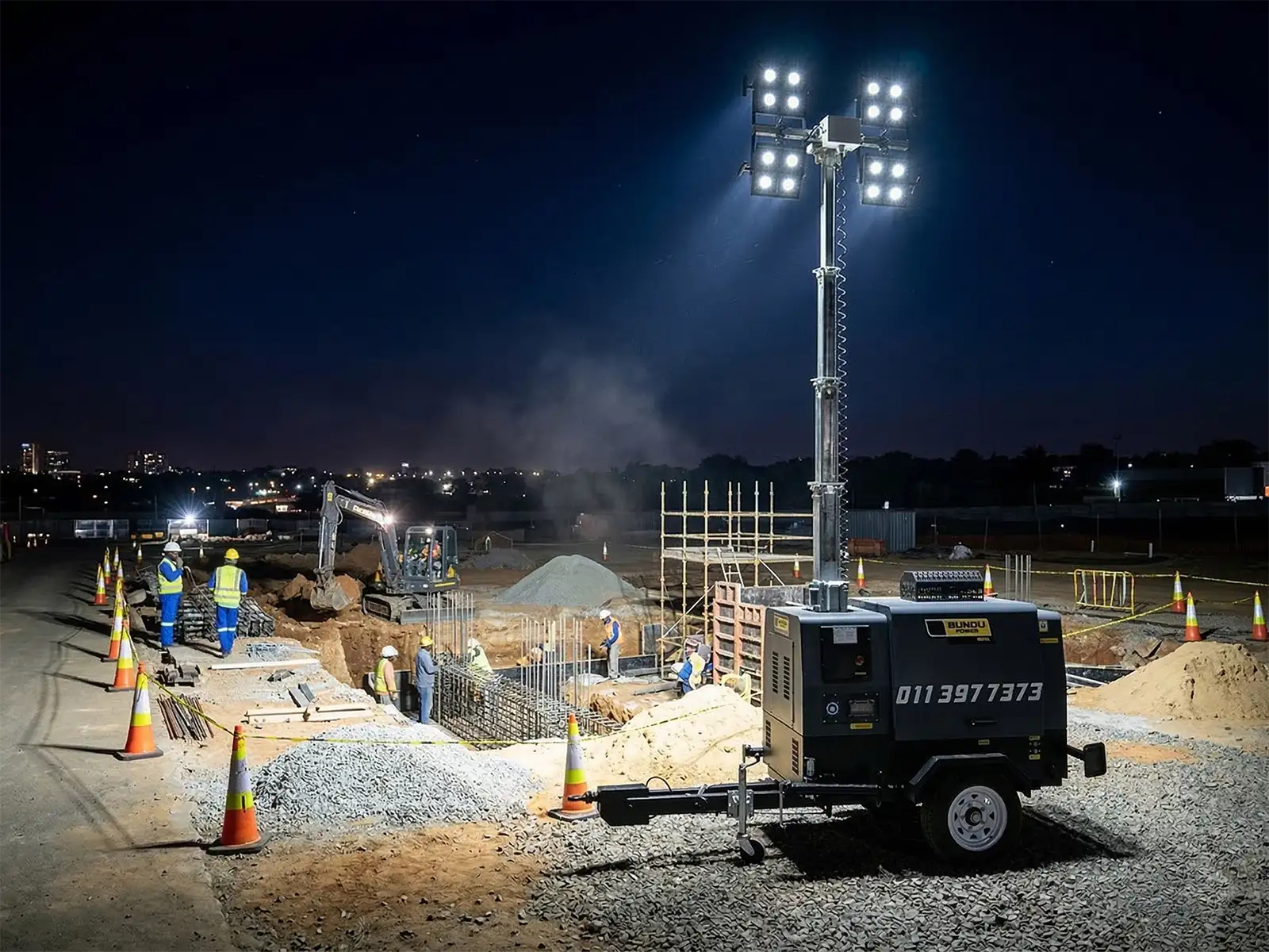 Mobile LED lighting tower rental Gauteng